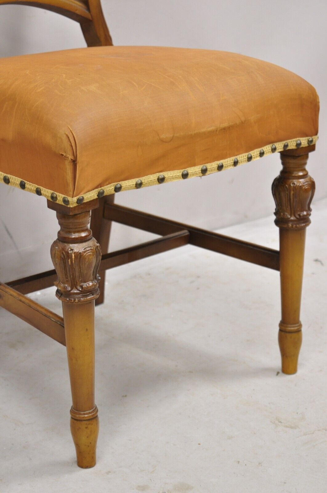 Vintage Joerns Bros Art Deco Walnut Fan Back Vanity Side Chair