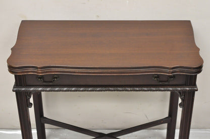 Antique Mahogany Georgian Style Flip Top Console Game Table