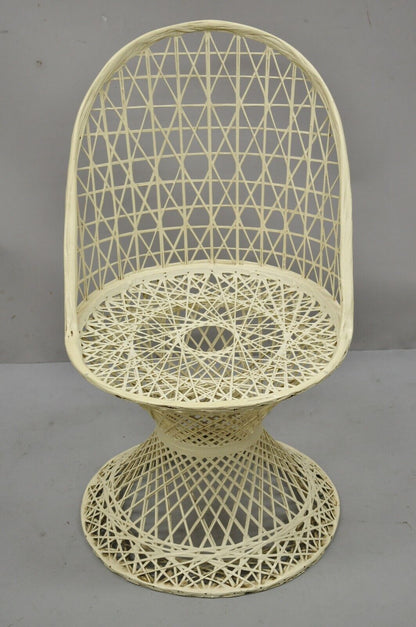 Vintage Russell Woodard Woven Spun Fiberglass Mid Century Dining Side Chair