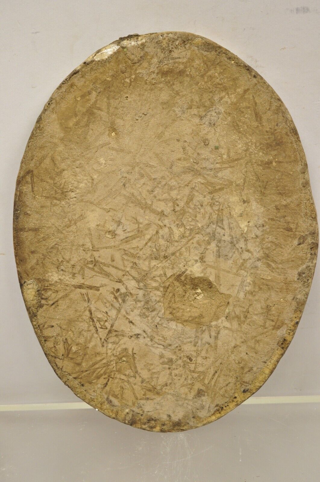 Antique Persian Iznik Qajar Style Ceramic Pottery Oval Tile Figure with Bird C3