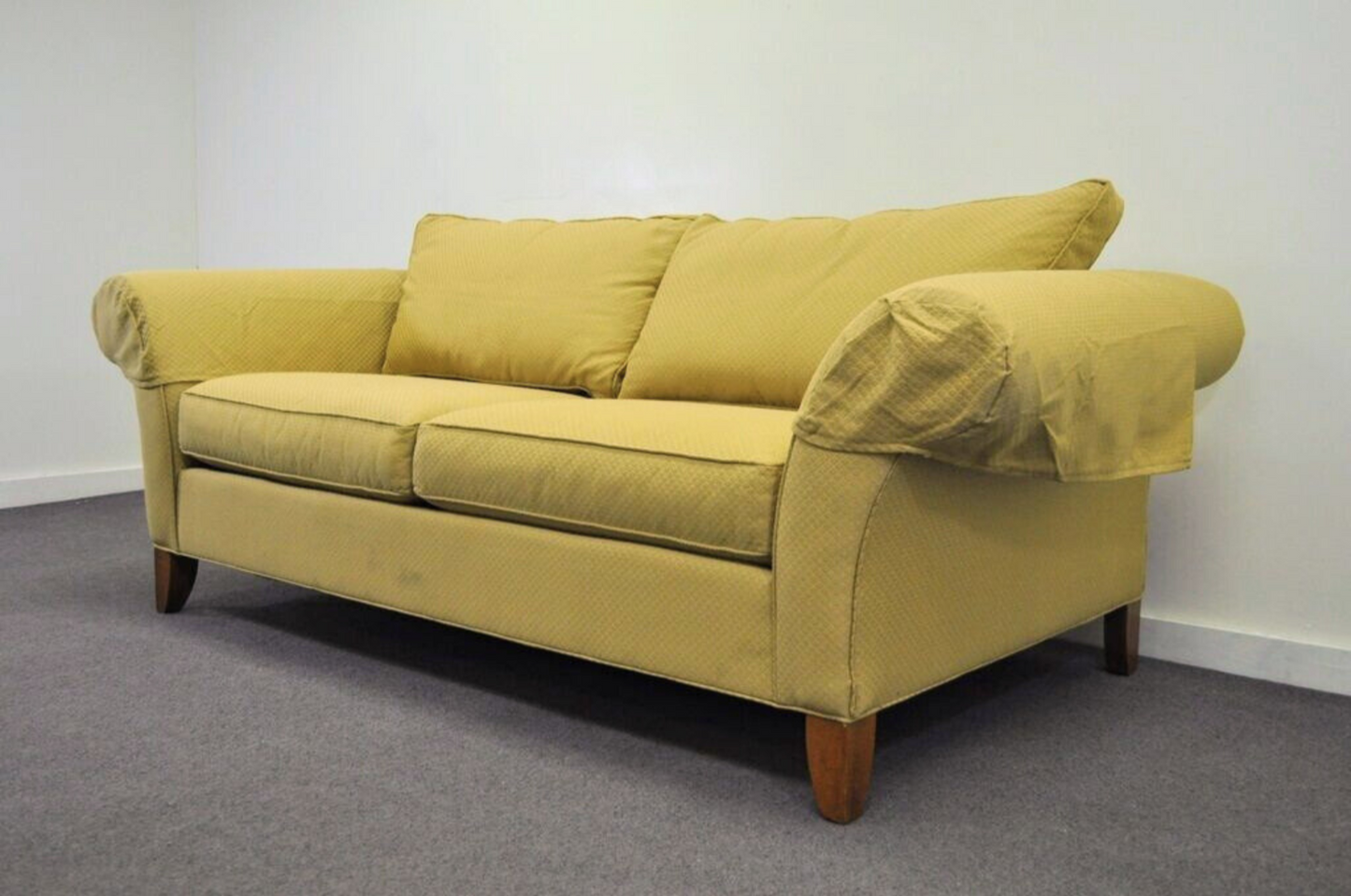 Ethan Allen Flared Arm Beige 81 " Sofa Couch Made in USA