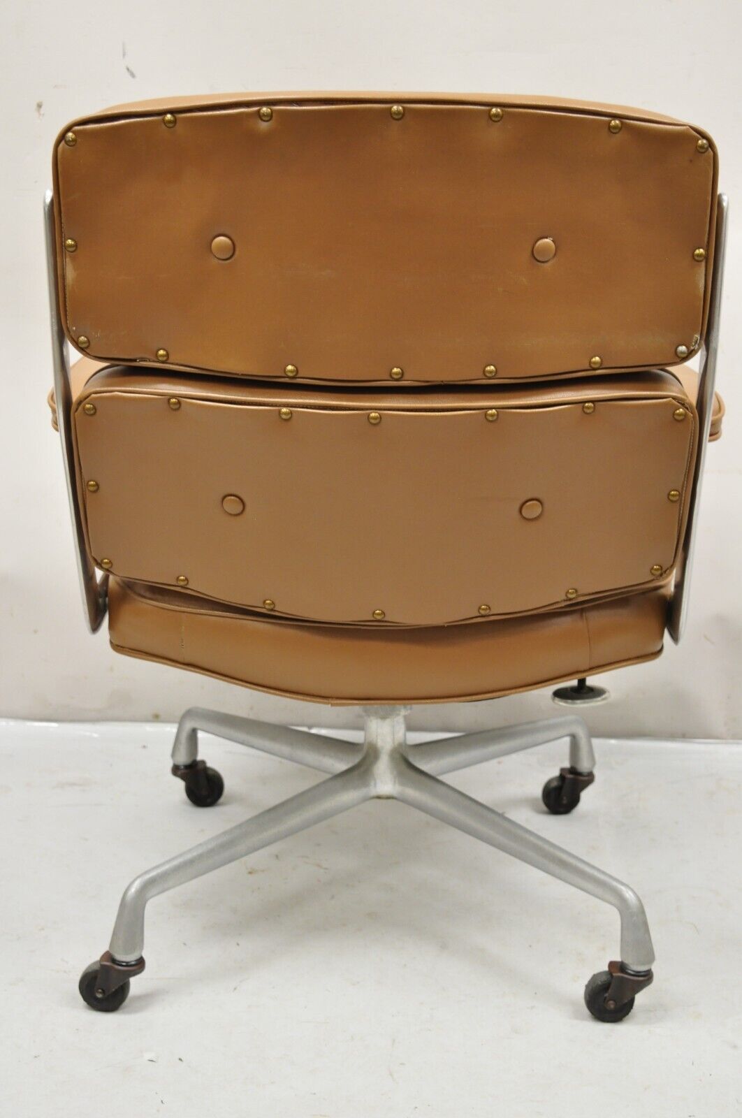 Herman Miller Eames Time Life Brown Faux Leather Rolling Office Desk Chair