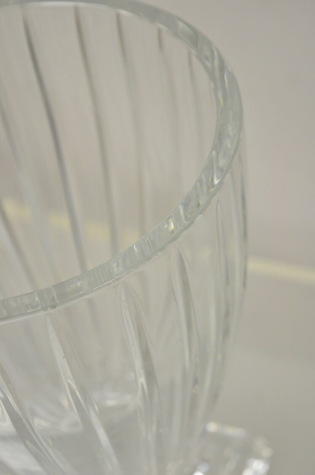 Vintage Lead Crystal Glass 12" Fluted Flower Vase Poland