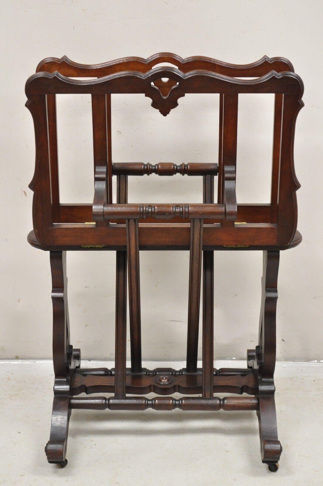 Antique American Victorian Carved Black Walnut Adjustable Folio Print Stand