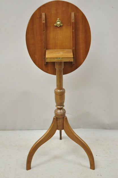 Solid Cherry Wood Tilt Top Tea Table Sheraton Federal Style by Norm Baylis