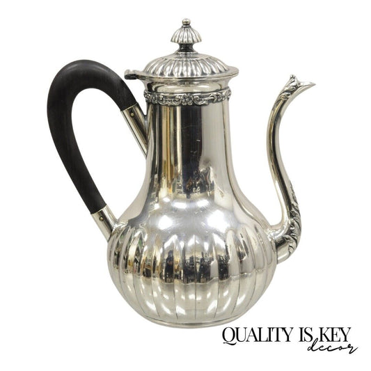 Antique English Edwardian James W Tufts Silver Plated Tea Pot Coffee Pot