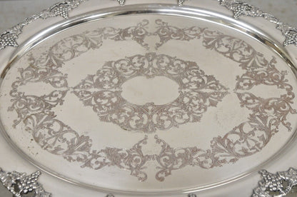 Vintage English Victorian Silver Plated Twin Handle 28" Serving Platter Tray