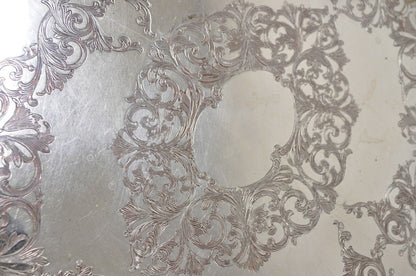 Vintage English Victorian Silver Plated Twin Handle 28" Serving Platter Tray