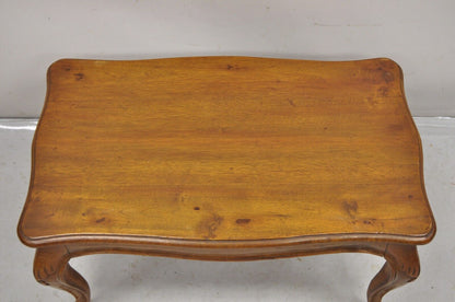 Vintage Italian Provincial Antiqued Walnut Small Cabriole Leg Coffee Table