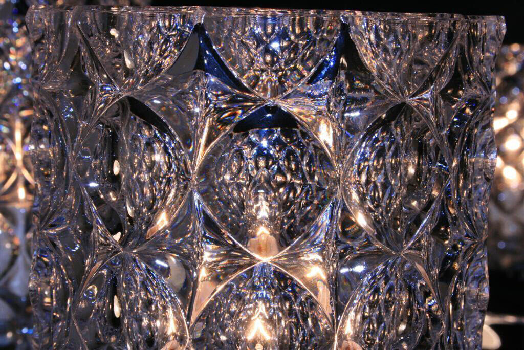 Kaiser Leuchten Thousand Eyes Glass Shades Chrome Chandelier, Mid-Century Modern