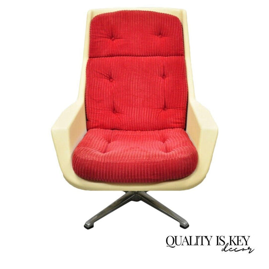 Vintage Mid Century Modern Molded Plastic Swivel Tilt Atomic Era Arm Chair