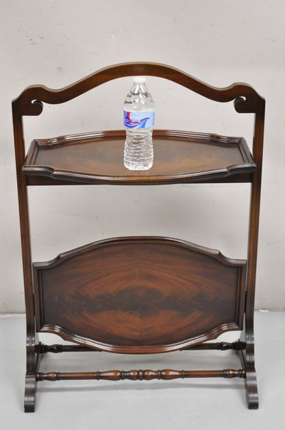 Vintage Regency Style Mahogany 2 Tier Folding Muffin Cake Stand Side Table