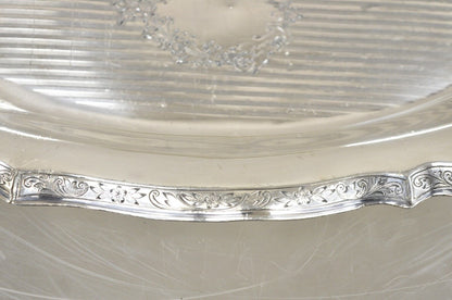 Vintage Art Nouveau Silver Plated Oval Trinket Dish Candy Dish Tray