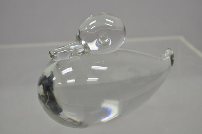Vintage Crystal Leaded Glass 7" Modern Mallard Duck Figurine Sculpture