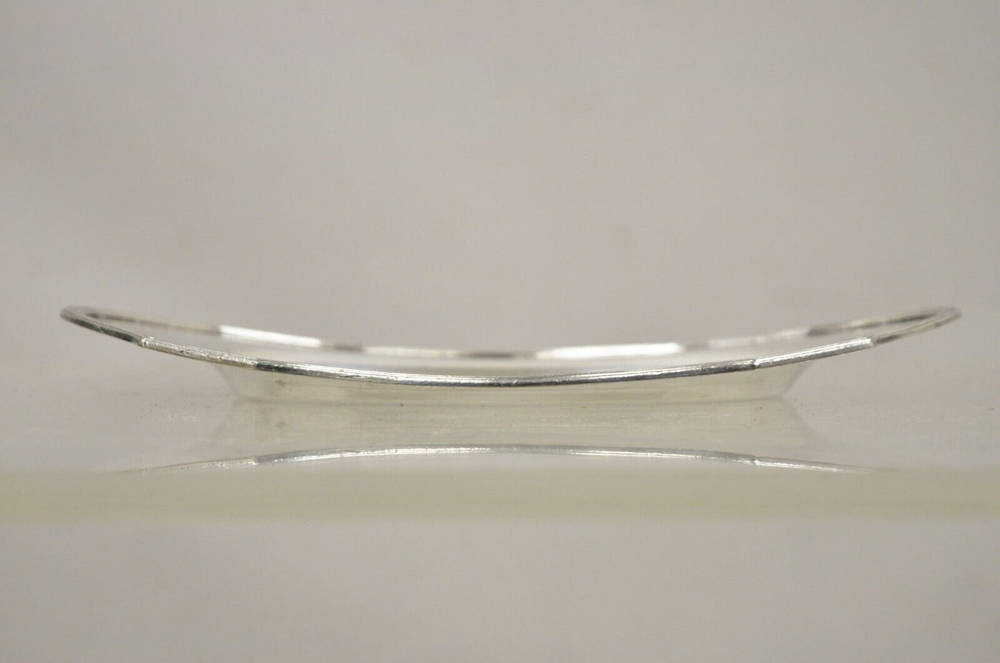 Small Vintage Silver Plated English Edwardian Style 10" Oval Trinket Dish Tray