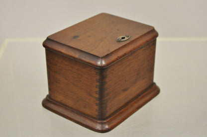 Antique English Victorian Mahogany Small 5.5" Tea Caddy Desk Box