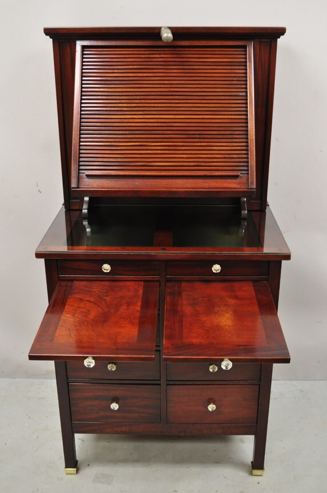 Mahogany Genothalmic Cabinet by General Optical Co Roll Top Medical Work Desk