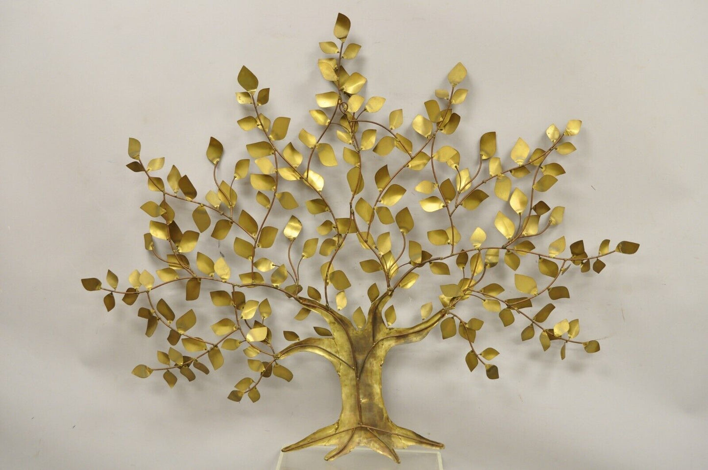 Bergasse Mid Century Modern Brass Tree of Life Large Wall Art Sculpture