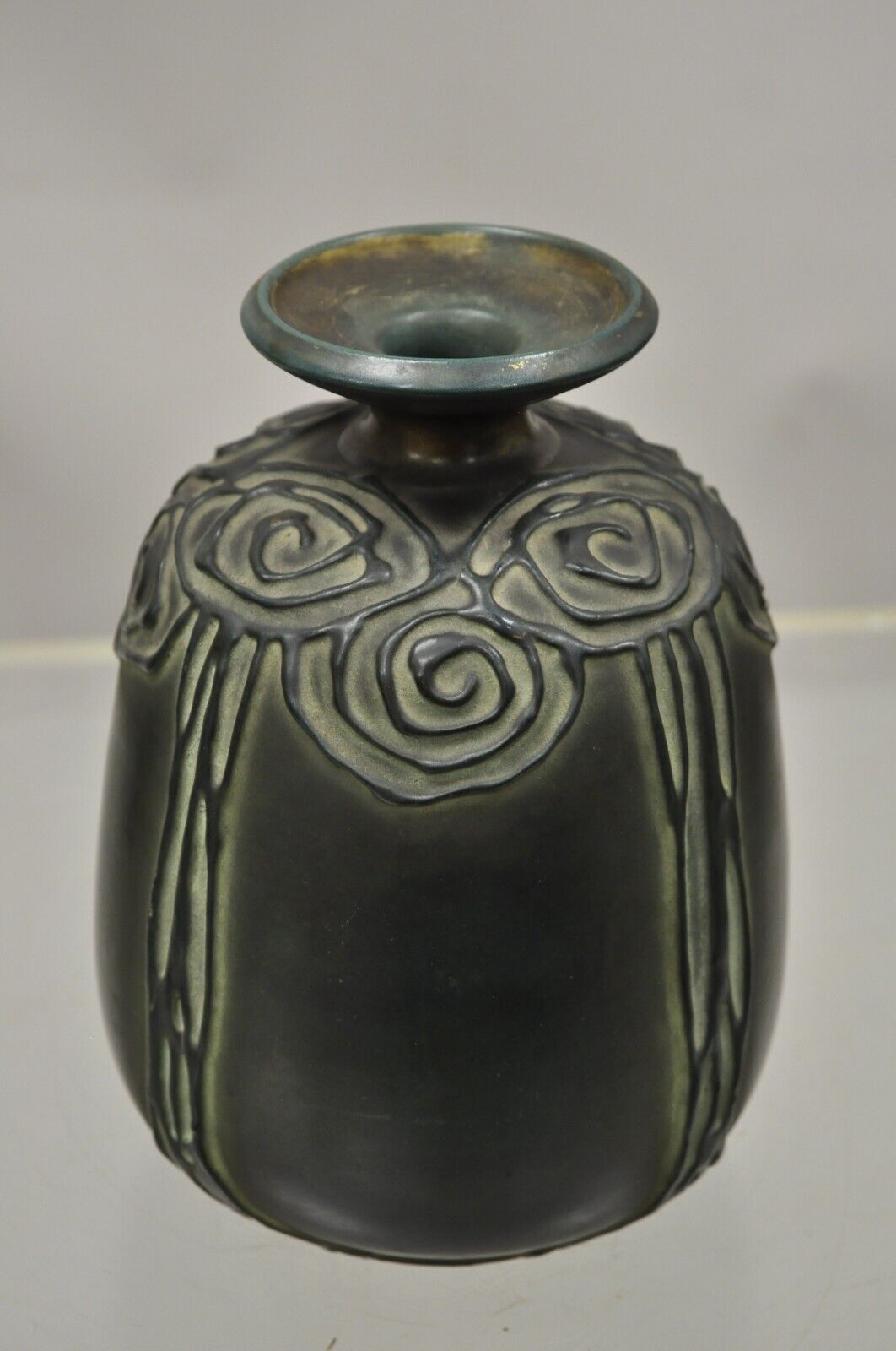 Antique Amphora Blue Green Iridescent 3263 Vase 8" Tall Art Nouveau