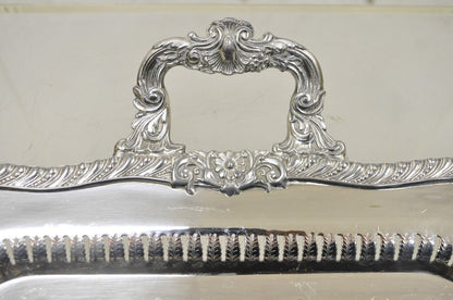 Vintage Victorian Style Silver Plated Twin Handle Ornate 26" Platter Tray