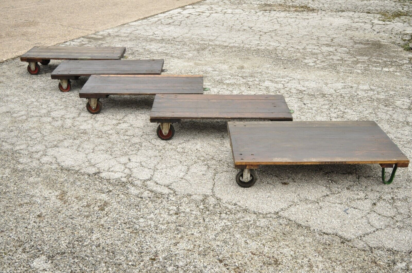 Vintage Fairbanks American Industrial Wood & Iron Factory Work Cart Coffee Table