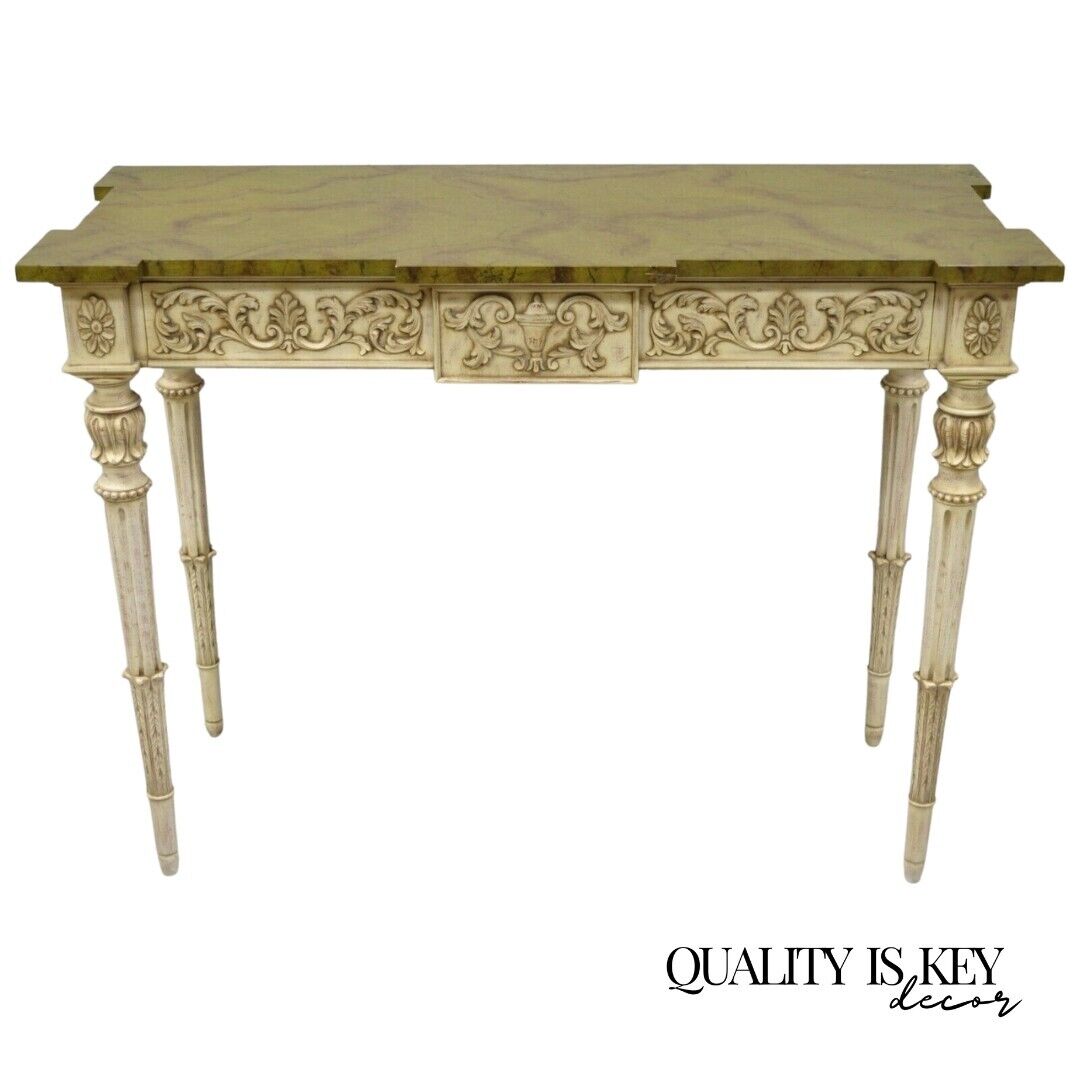 Karges Italian Neoclassical Swedish Style Carved Console Table with One Drawer