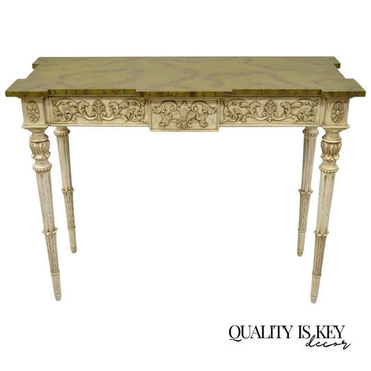 Karges Italian Neoclassical Swedish Style Carved Console Table with One Drawer