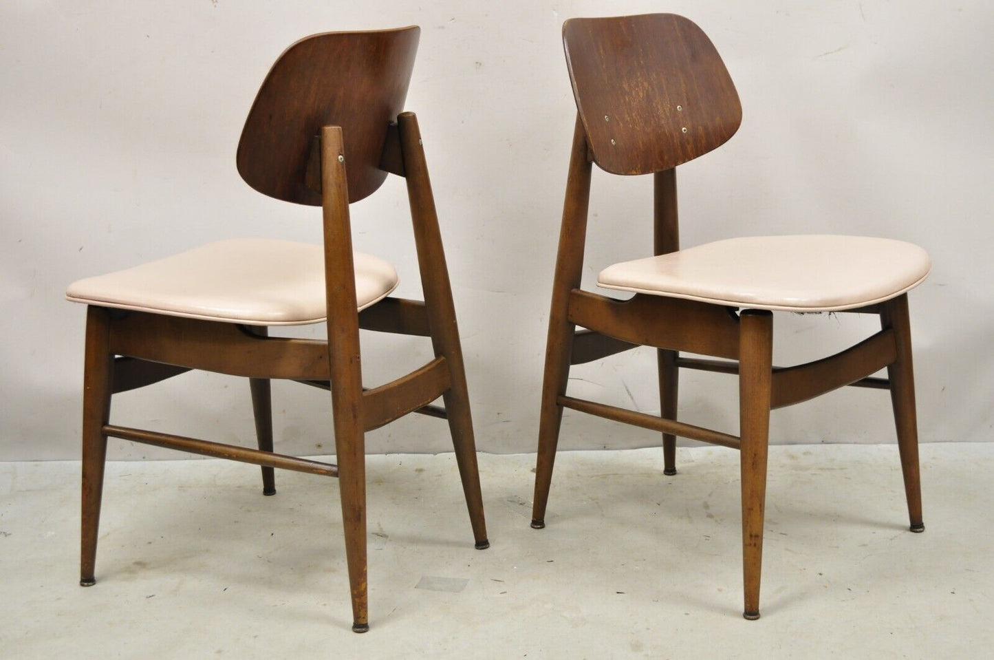 Vintage Thonet Mid Century Modern Bentwood Walnut Dining Chairs - Set of 4