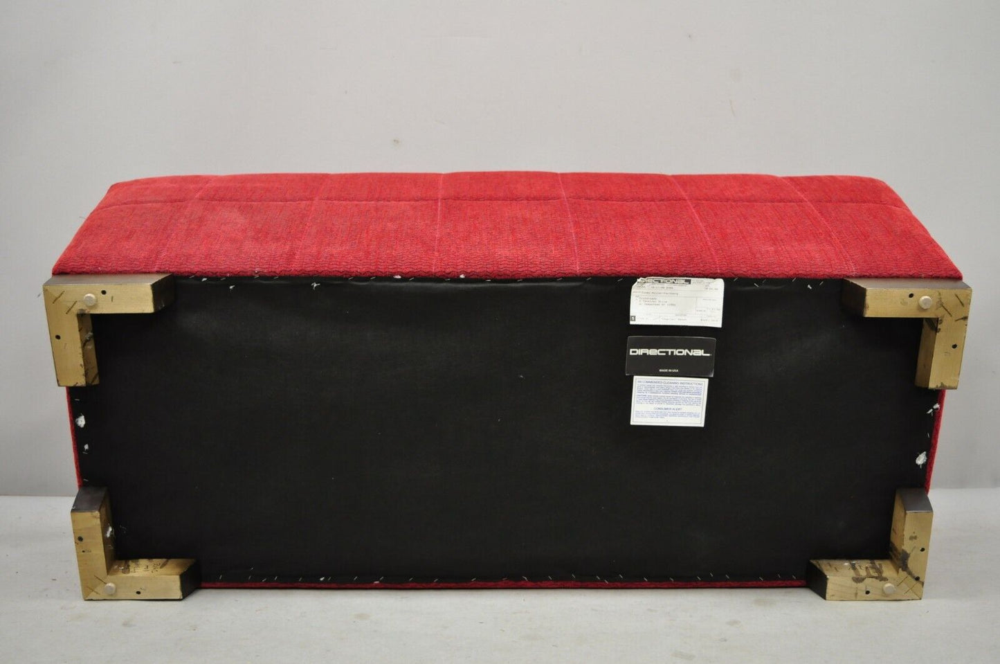 Directional Red Upholstered 56" Large Modern Charles Bench Seat Ottoman