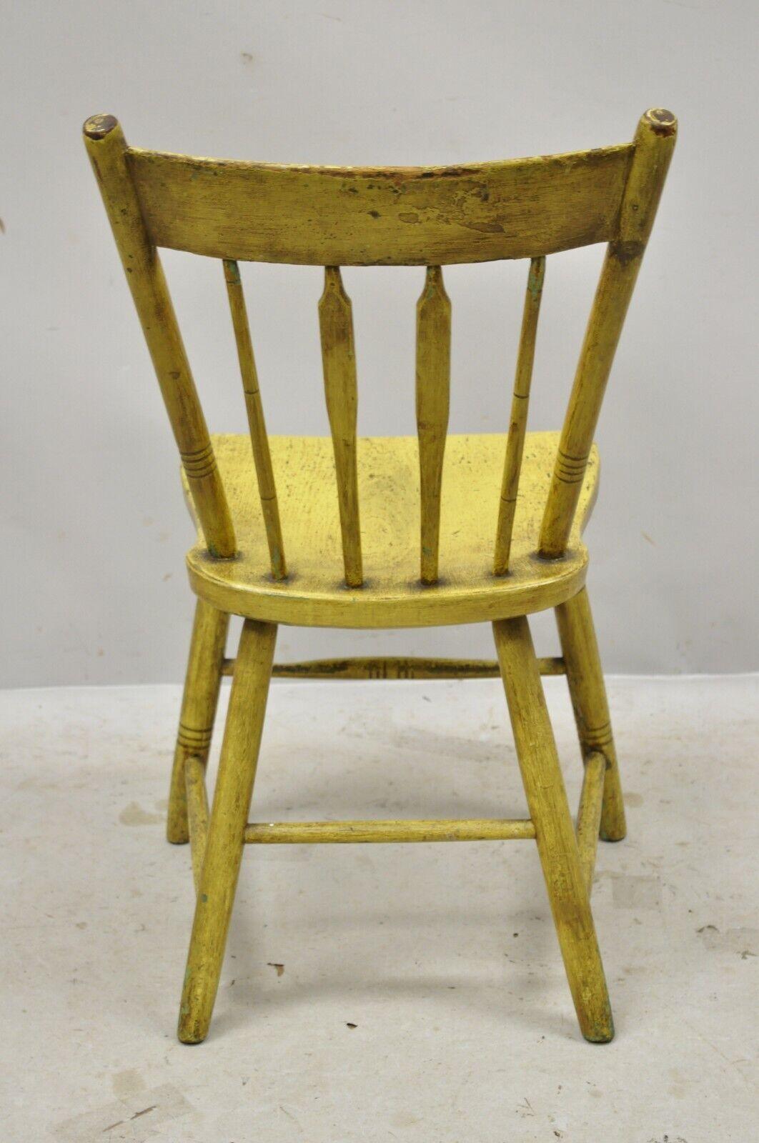 Frederick Loeser & Co Yellow American Primitive Hitchcock Painted Side Chair (A)