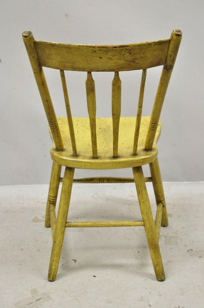 Frederick Loeser & Co Yellow American Primitive Hitchcock Painted Side Chair (A)