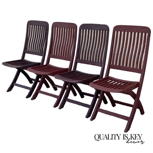 Outdoor Classics Distinctive Teak Wood Folding Chairs - Set of 4