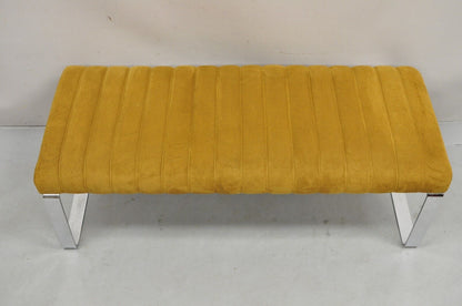 Mid Century Modern Chrome Steel Flat Bar Milo Baughman Style Bench by Tulip Inc