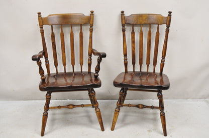 Ethan Allen Pine Wood Old Tavern Cattail Back Dining Room Chairs - Set of 6