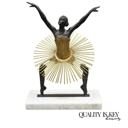 Global Views Bauhaus Grande Plié Bronze Ballerina Dancer Statue Sculpture