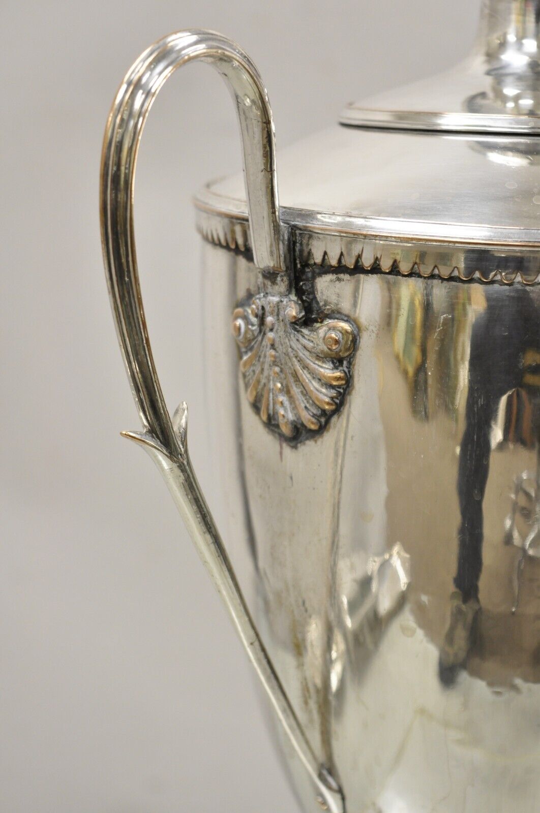 English Regency Trophy Cup Silver Plated Laurel Course Horse Race Award Samovar