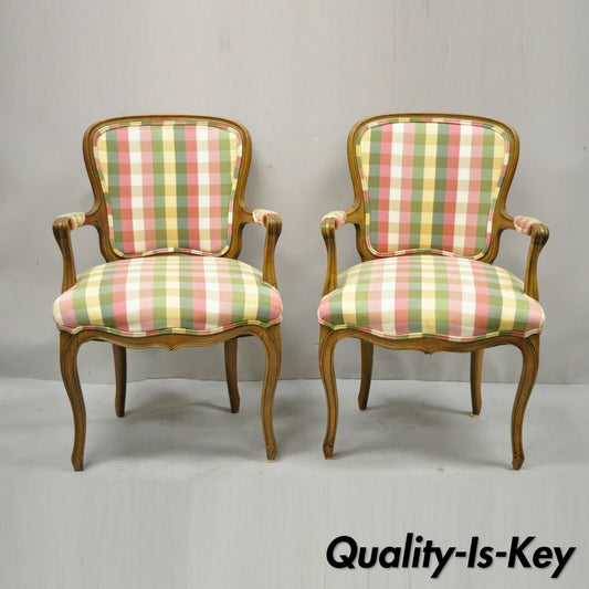 Vintage French Provincial Fauteuil Arm Chairs by Simon Loscertales Bona - a Pair