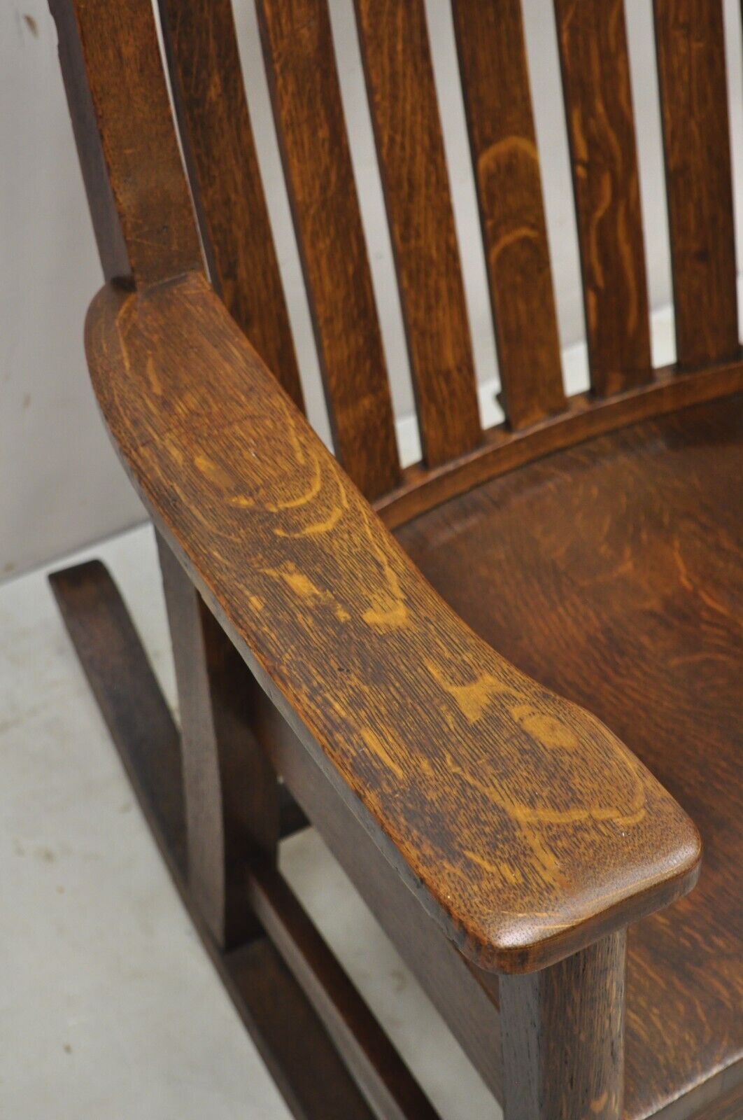 Antique Mission Oak Arts & Crafts Stickley Style Rocker Rocking Chair