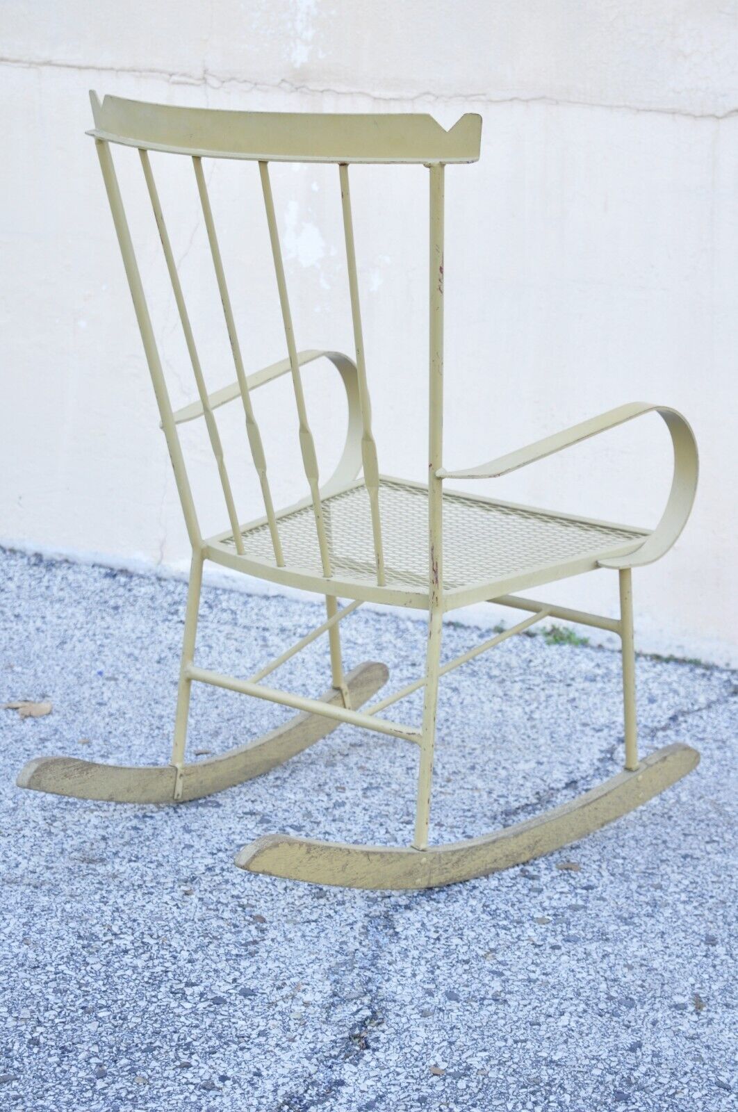 Mid Century Modern Wrought Iron Rocking Chair after Salterini and Arthur Umanoff