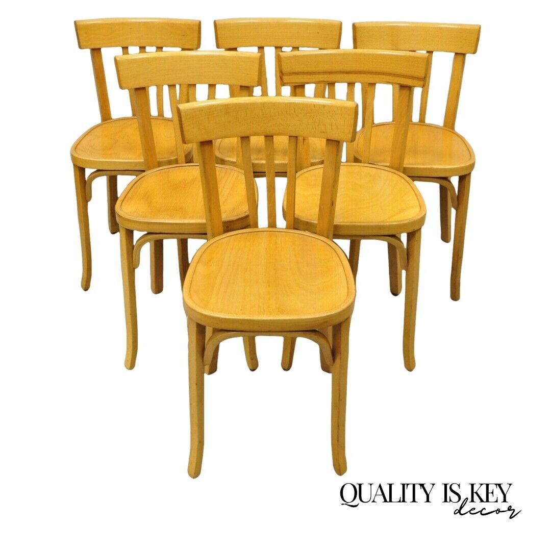 Vintage Baumann 83 Parisian Bistro Bentwood Dining Chairs - Set of 6