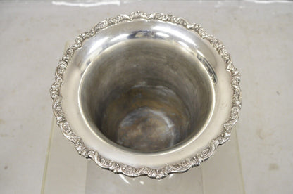 Poole Silver Regency Style Silver Plated Lion Head Fluted Champagne Ice Bucket