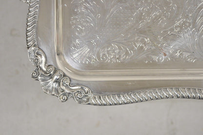 Sheridan Large Ornate Silver Plated English Victorian Style Serving Platter Tray