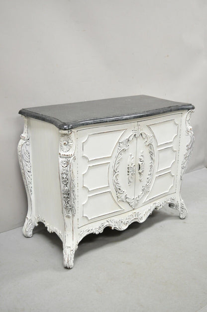 Reproduction French Louis XV Style Marble Top Commode Sideboard Buffet Cabinet