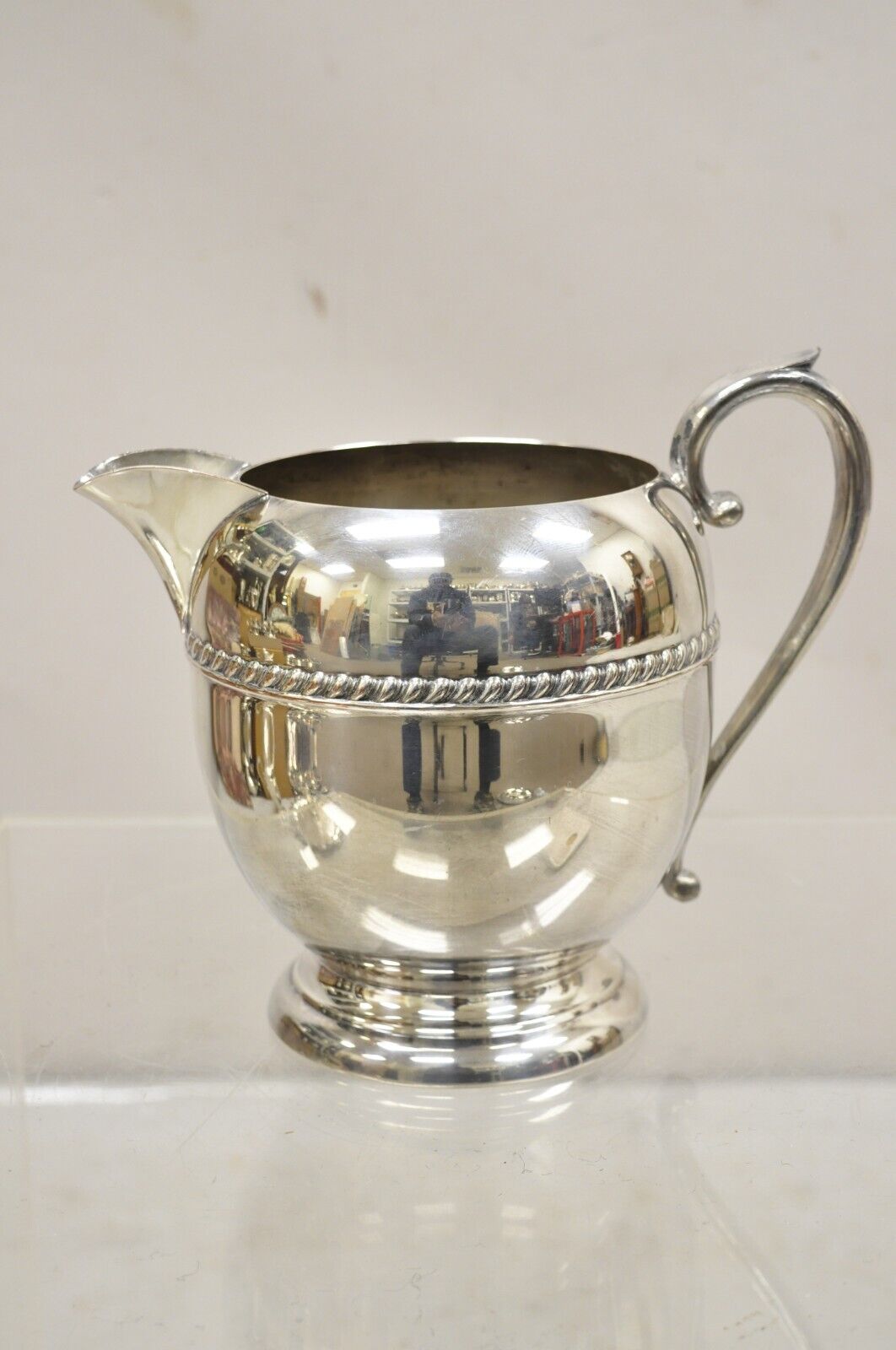 Vintage Sheridan Silver Plated Victorian Style Bulbous Water Pitcher