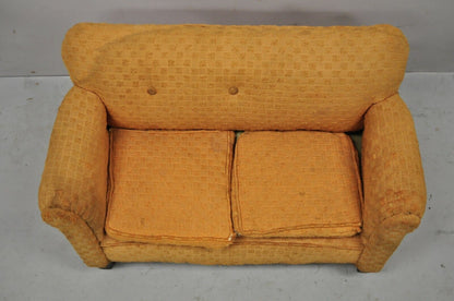 Small Vintage Wood Frame Traditional Miniature Doll Child's Kid's Sofa Couch