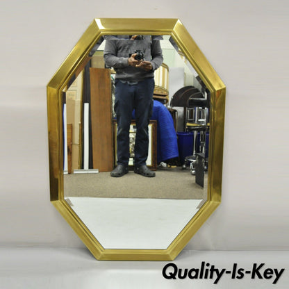 Mastercraft Brass Octagonal Frame Wall Mirror Attr. Bernhard Rohne