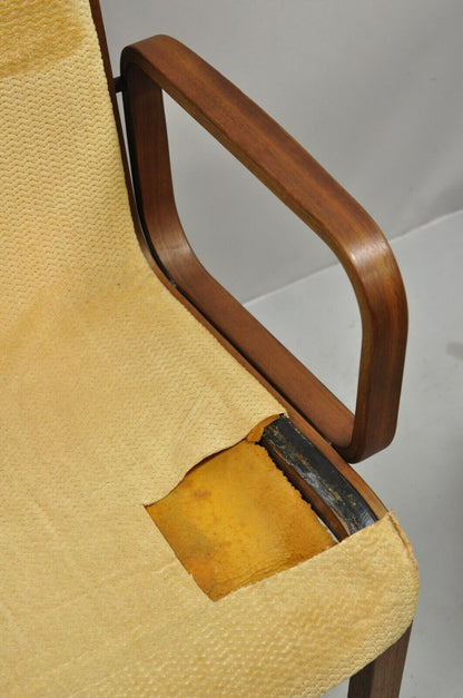 Knoll Bill Stephens Mid Century Modern Bentwood Upholstered Dining Arm Chair