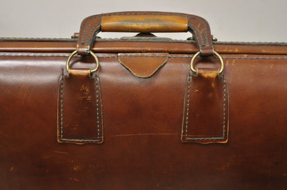 Vintage Mid Century Modern Saddle Leather Briefcase Case by Lion Leather Prods.