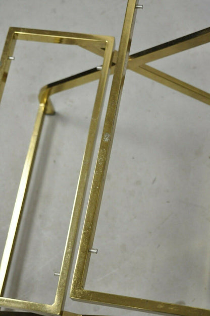 Vintage Mid Century Modern Brass Metal 2 Tier Step Up Floor Lamp End Table