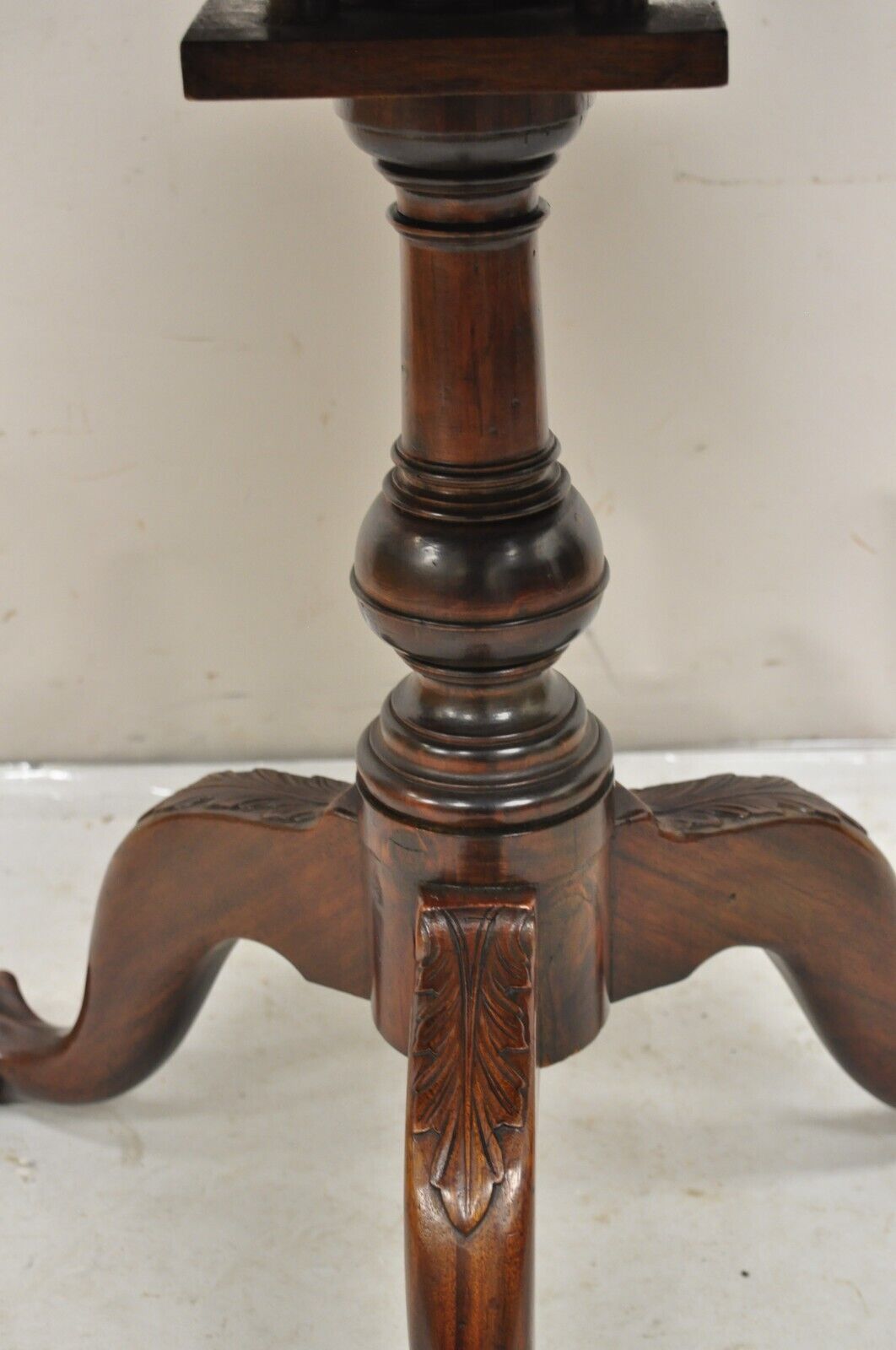 Antique Georgian Chippendale Pie Crust Mahogany Ball and Claw Tilt Top Table